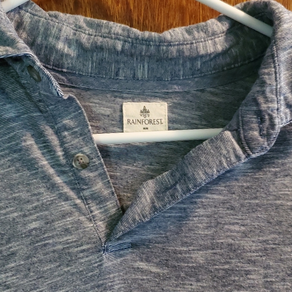 Navy And White Short Sleeve Heather Polo Size Medium - Picture 3 of 7